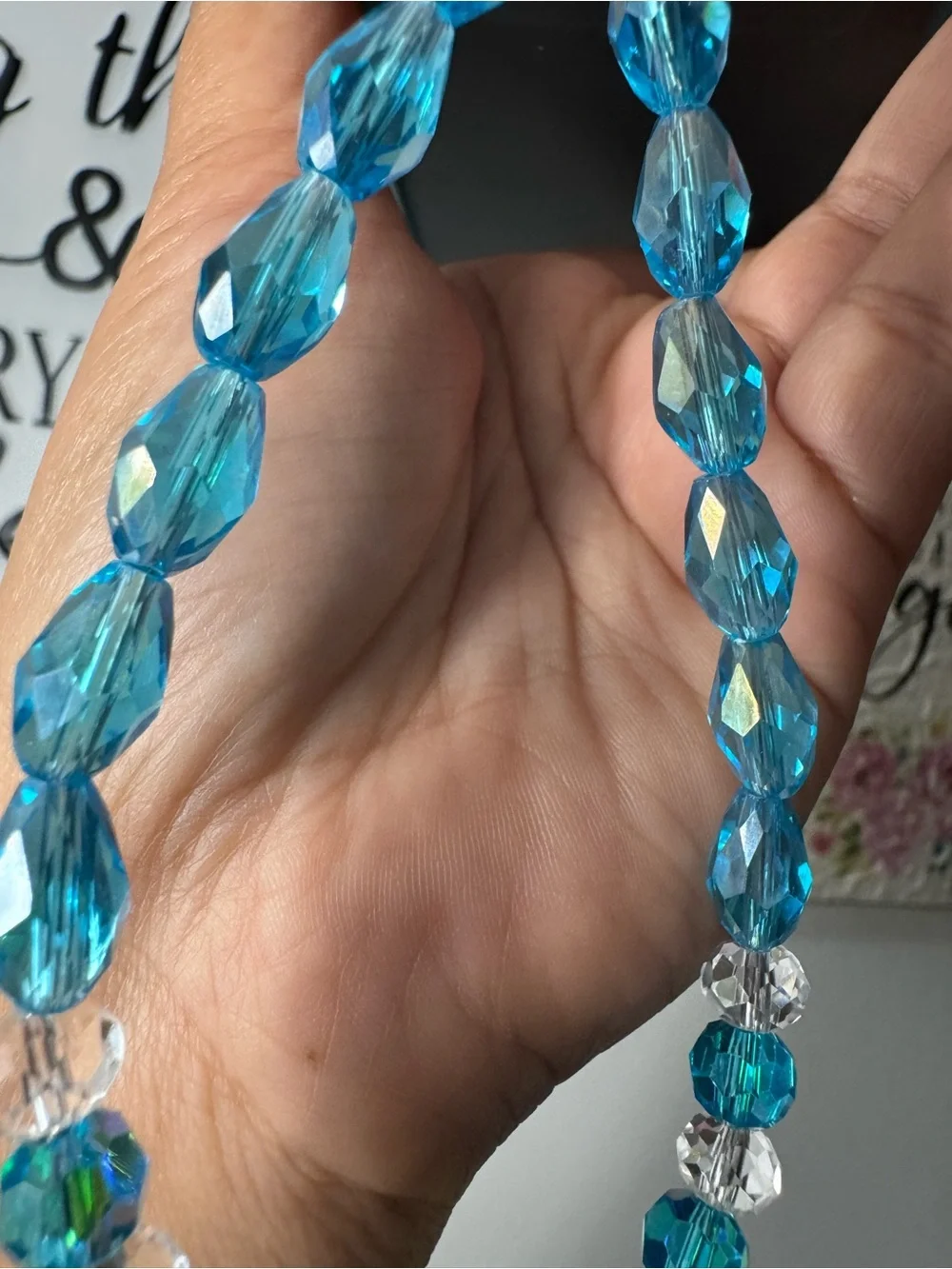 Bling Bling Crystal and Blue Phone/Key/Bag Chain #P1079